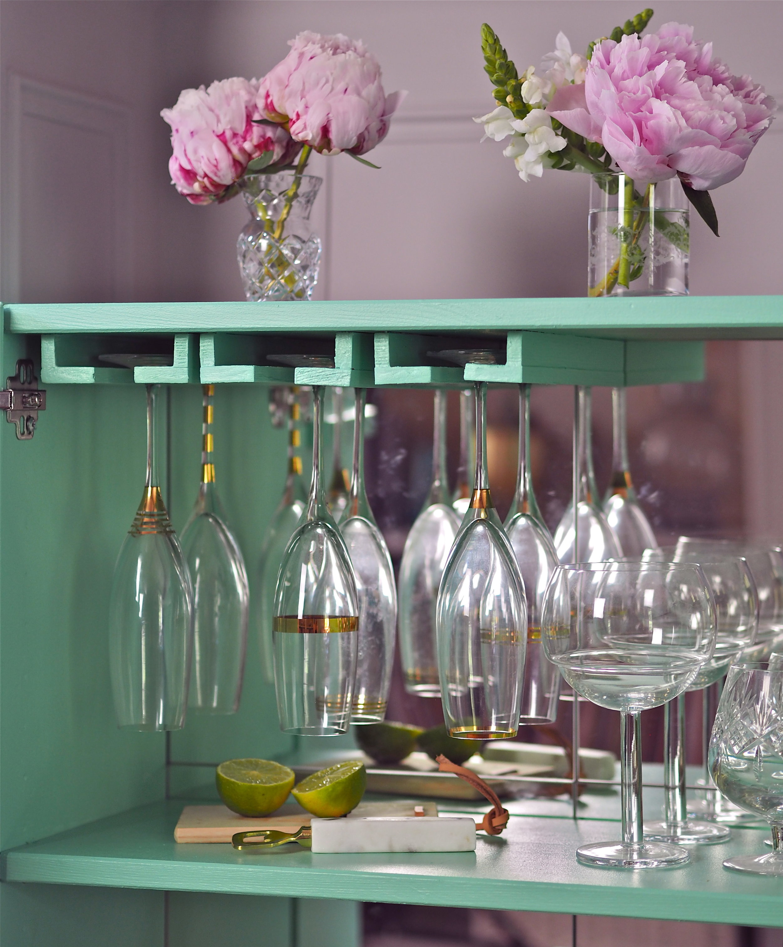 IKEA Ivar DIY Green Drinks Cabinet Hack MELANIE LISSACK INTERIORS